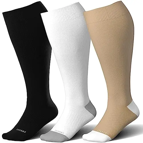 Wide Calf Knee High, 3 Pairs Bamboo Viscose
