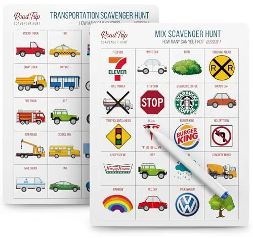 Road Trip Essentials with Erasable Cards