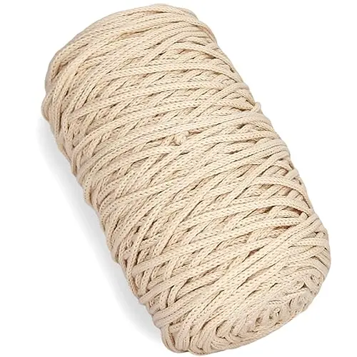 SIMEIQI hollow knit cotton yarn in cream color for crochet bags