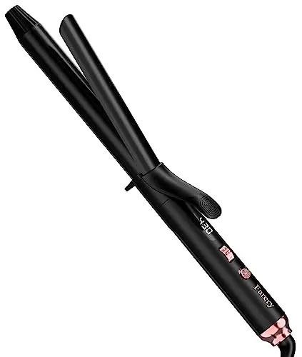 FARERY 1 inch ceramic curling iron with argan oil infusion and long barrel
