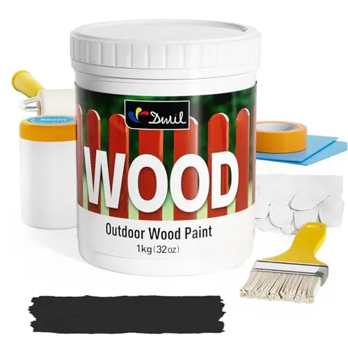 DWIL wood paint for outdoor use in black matte finish