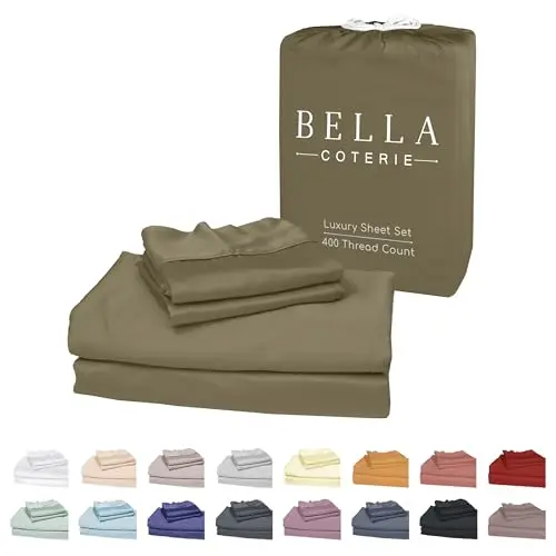 Bella Coterie bamboo viscose sheets in olive green