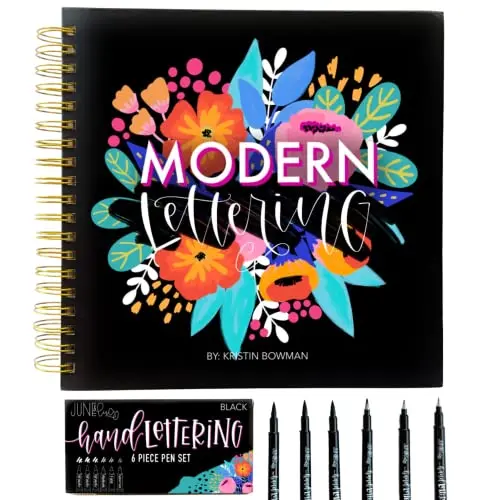 June & Lucy calligraphy kit with hardcover workbook and pens