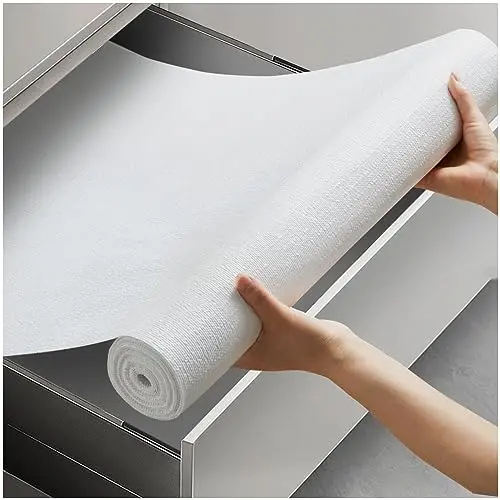 Viseeko white marble pattern vinyl drawer liner roll