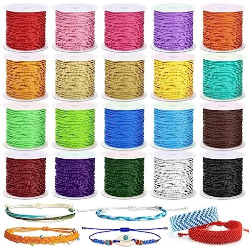 Waxed polyester multicolor cord