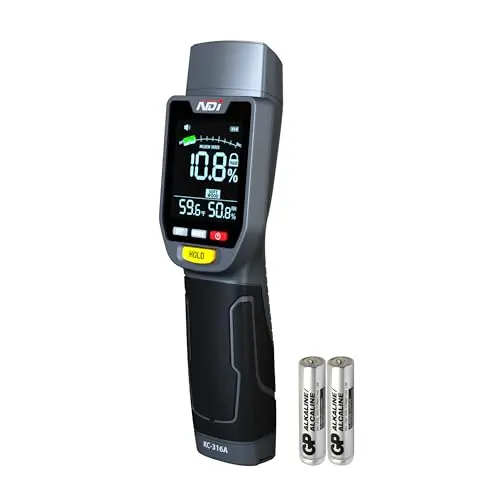 NDI pinless moisture meter with backlit LCD display