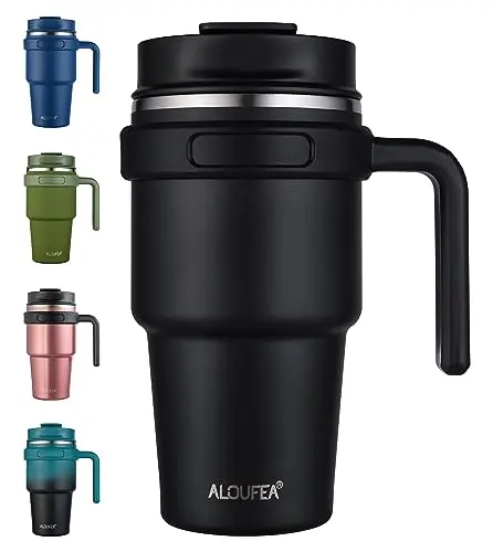 Cupholder-Friendly Travel Mug with Handle