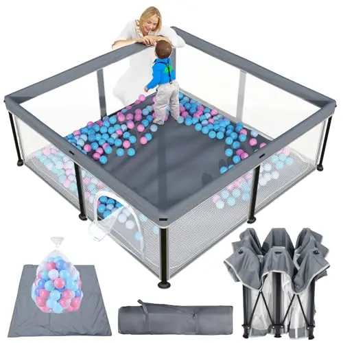 Includes Mat & 50 Ocean Balls, 50"x50" Collapsible Design