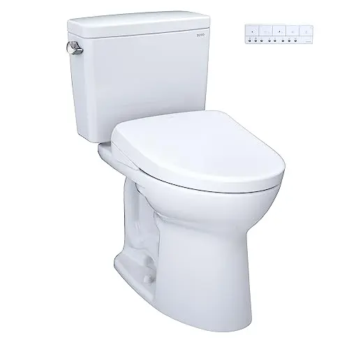 TOTO Drake elongated toilet with S7 bidet seat in cotton white