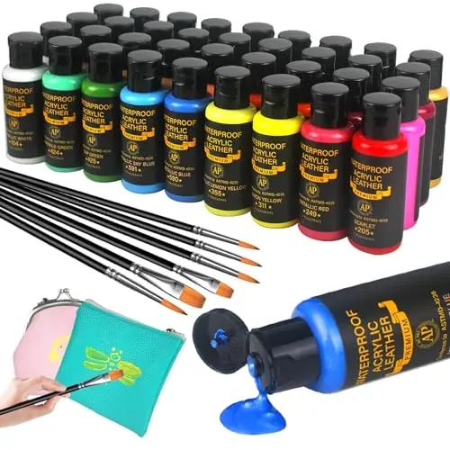 Colorful acrylic leather paint set with 36 colors
