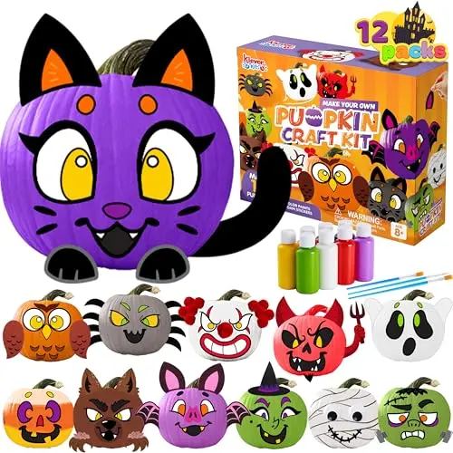Klever Kits Halloween craft pumpkin decorating kit with multiple design options