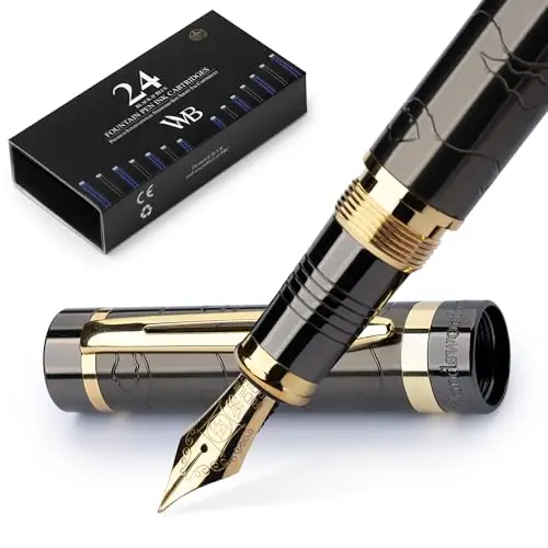 Wordsworth & Black Primori Fountain Pen in gunmetal gold with extra fine nib