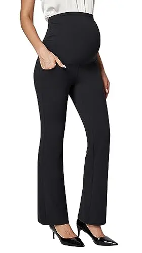 Shirred-Side Stretch Work Pants