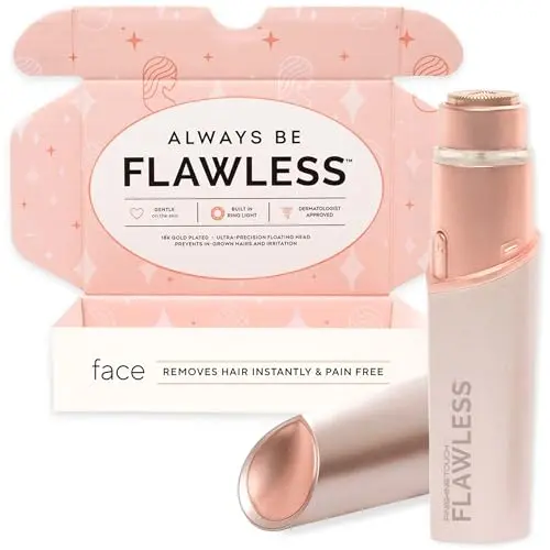 Rose Gold Electric Face Razor with LED