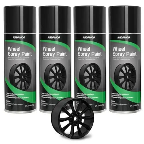 NADAMOO semi-gloss black wheel spray paint 4-pack