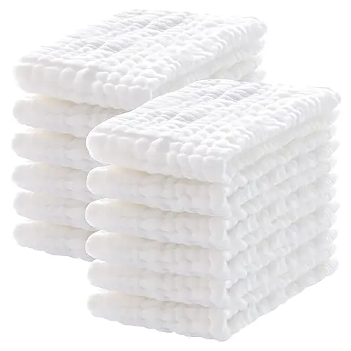 Lovely Care muslin burp cloths in white