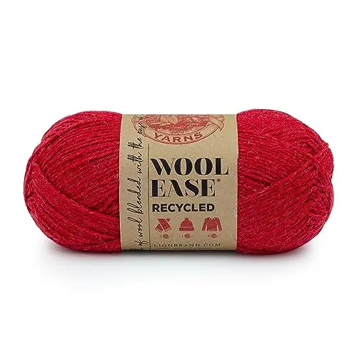 Lion Brand Wool-Ease Recycled yarn in Red color