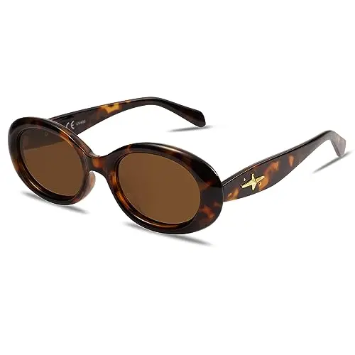 90s Vintage Polarized - Leopard Brown