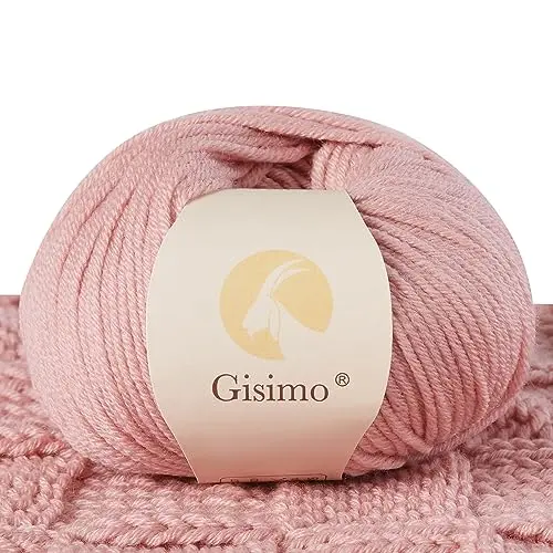 Gisimo Merino Wool yarn in light pink showing its fine wool texture