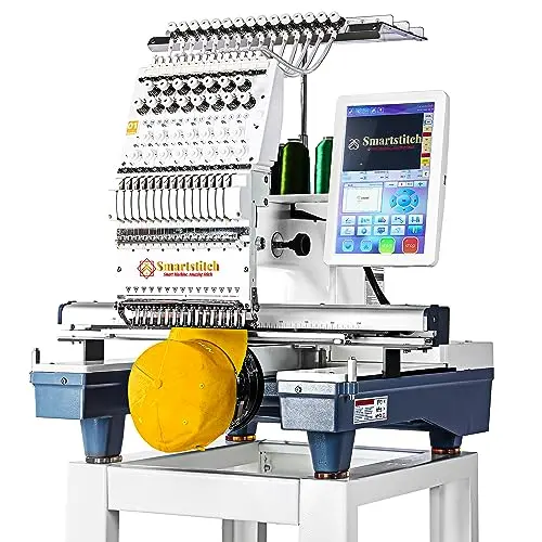 Smartstitch S-1501 commercial embroidery machine with 12-inch touch screen and large embroidery area