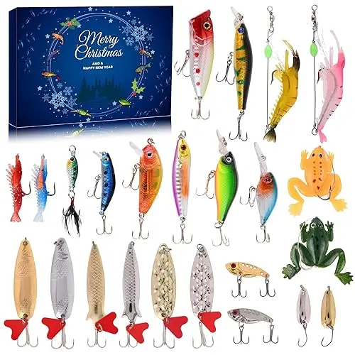 24-Day Fishing Lures Set for Adults & Teen Anglers