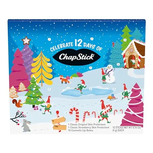 12 Holiday Flavored Lip Balms Gift Set
