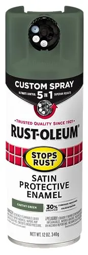 Rust-Oleum Custom Spray 5-in-1 spray paint can in satin earthy green