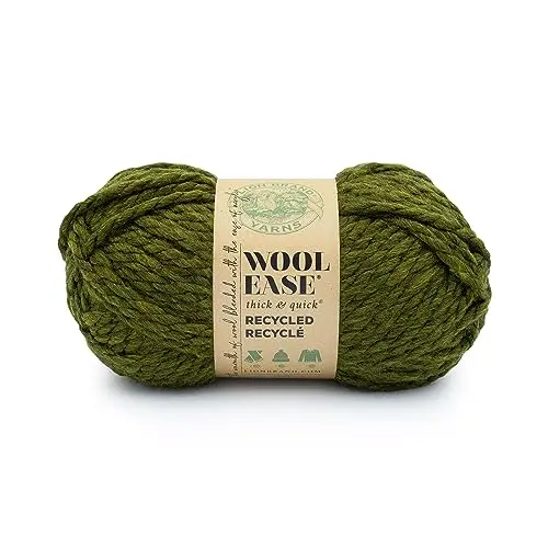 Lion Brand Wool-Ease T&Q Recycled yarn in olive color