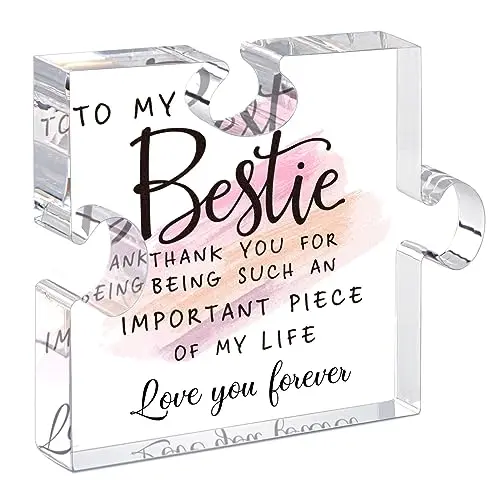 LukieJac Acrylic Puzzle plaque with colorful best friend message