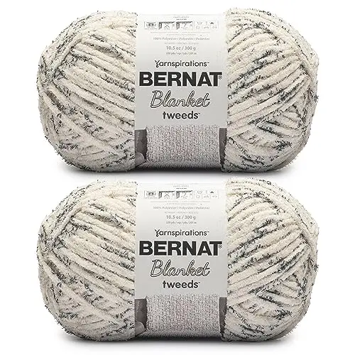 Bernat Blanket Tweeds Ivory Tweed yarn ball