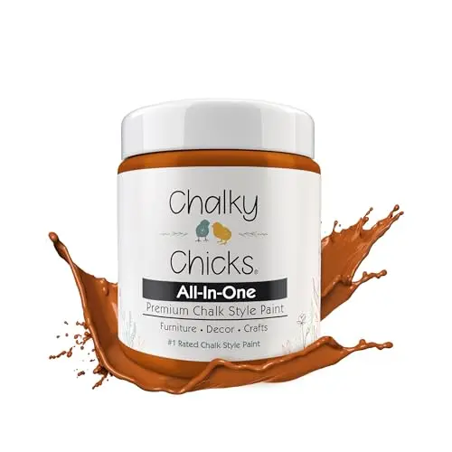 Chalky Chicks chalk paint in acorn orange color with matte finish