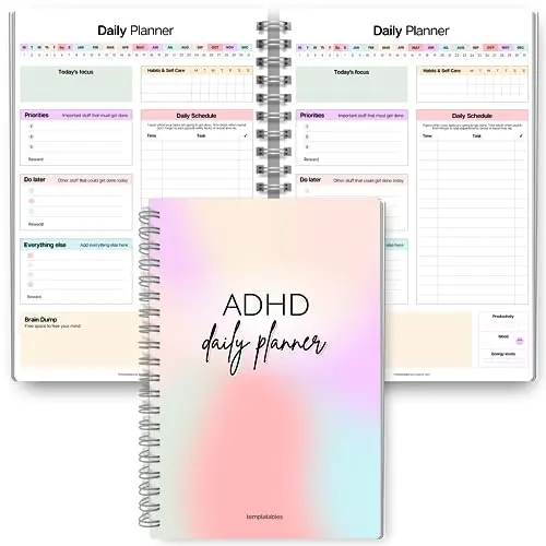 Rainbow Productivity Notebook for Neurodivergent Adults