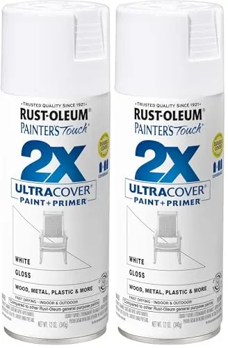 Rust-Oleum Painter's Touch Gloss White spray paint can