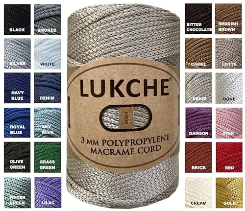 Lukche polyester macrame cord with shiny finish