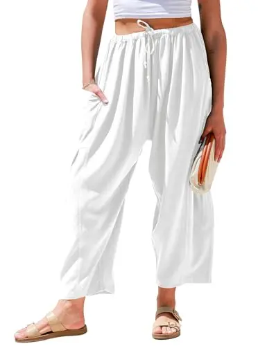 Casual Loose Drawstring Linen Pants