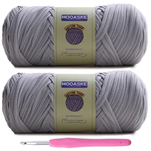 Mooaske t-shirt crochet yarn in gray color for easy bag projects