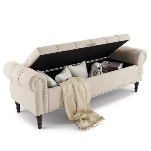 Button Tufted, Rolled Arms, Linen
