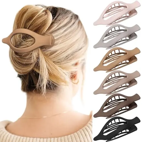 6pcs Flat Large Non-Slip Volume Clips for Thin Hair