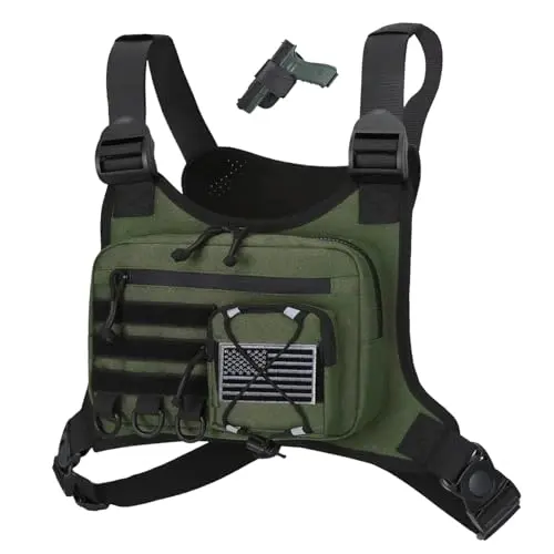 Chest Vest Holster, Multi-Pistol, EDC, Olive
