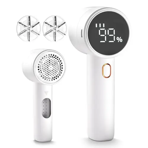 Peiyuu electric lint remover with digital LED display in white