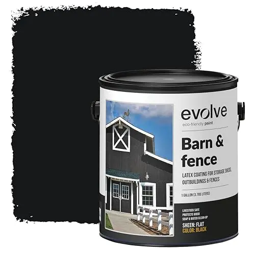 EVOLVE barn and fence paint in black flat finish