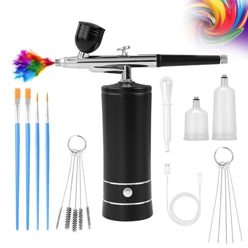 CRPEN wireless airbrush kit with compressor and multiple cups