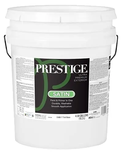 PRESTIGE Paints exterior satin finish in large can