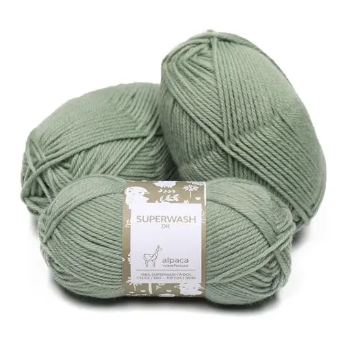 Alpaca Warehouse 100% Pure Wool Superwash yarn in sage green