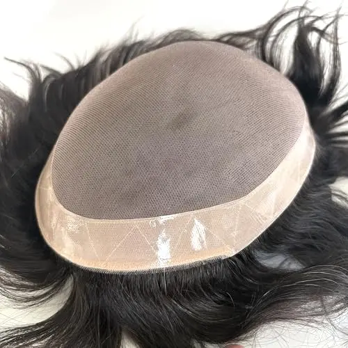 Mono+Poly Cap, 5x7", Off Black, Indian Hair
