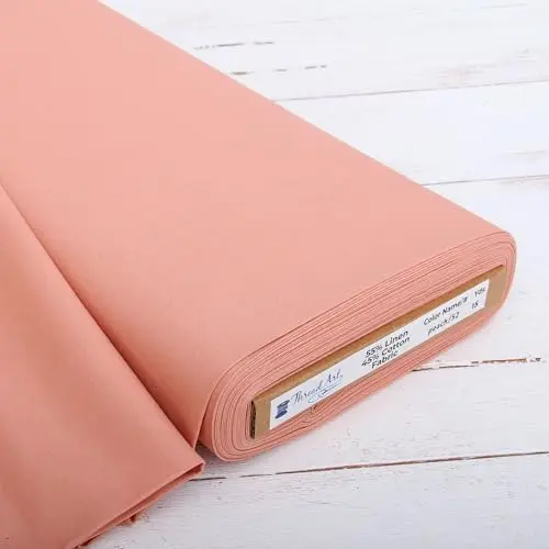 Threadart linen-cotton blend fabric by the yard for embroidery