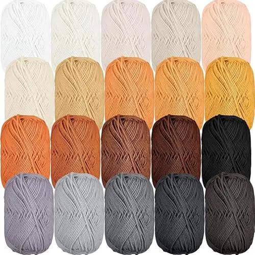 Timgle assorted color soft milk cotton yarn in earth tones