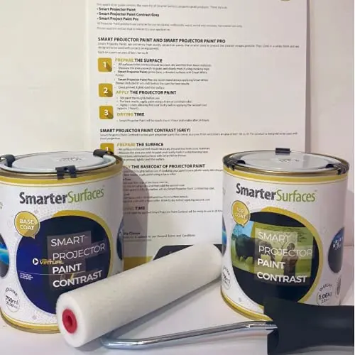 Smarter Surfaces Ultra High Contrast Projector Screen Paint in grey for dark room viewing