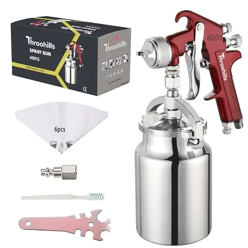 Throohills siphon feed spray gun with large cup