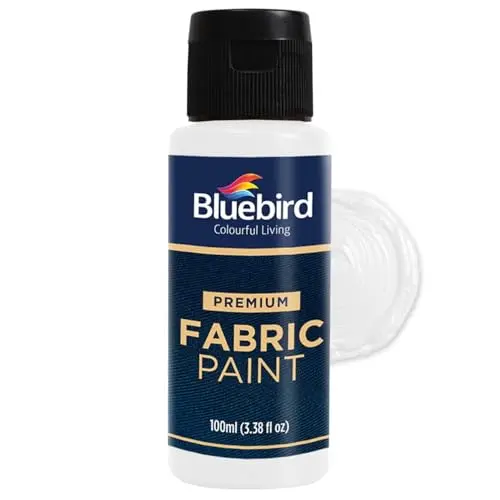 BLUEBIRD white fabric paint bottle
